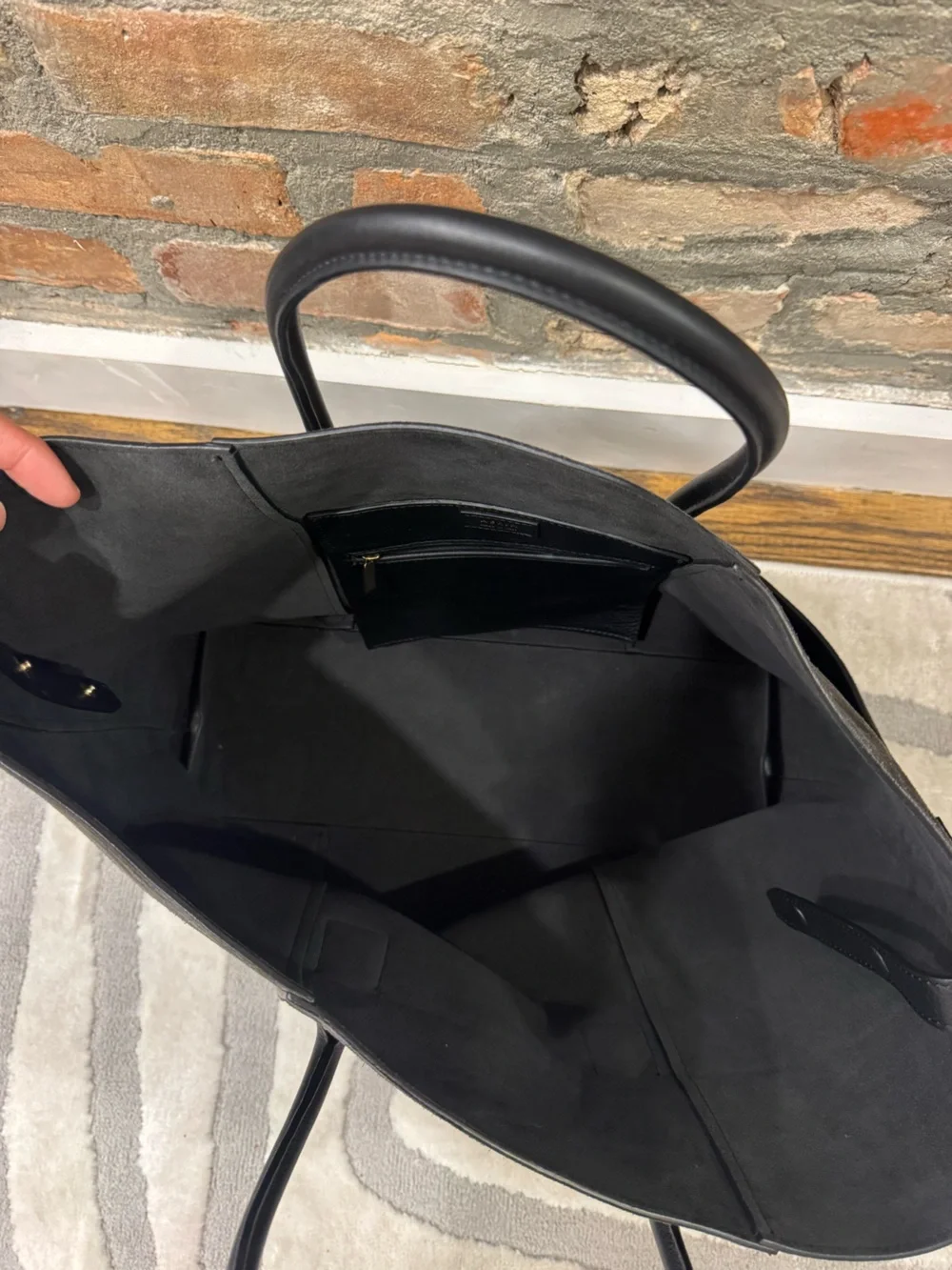 Aerin Dark Gray Suede Mini Weekender Bag